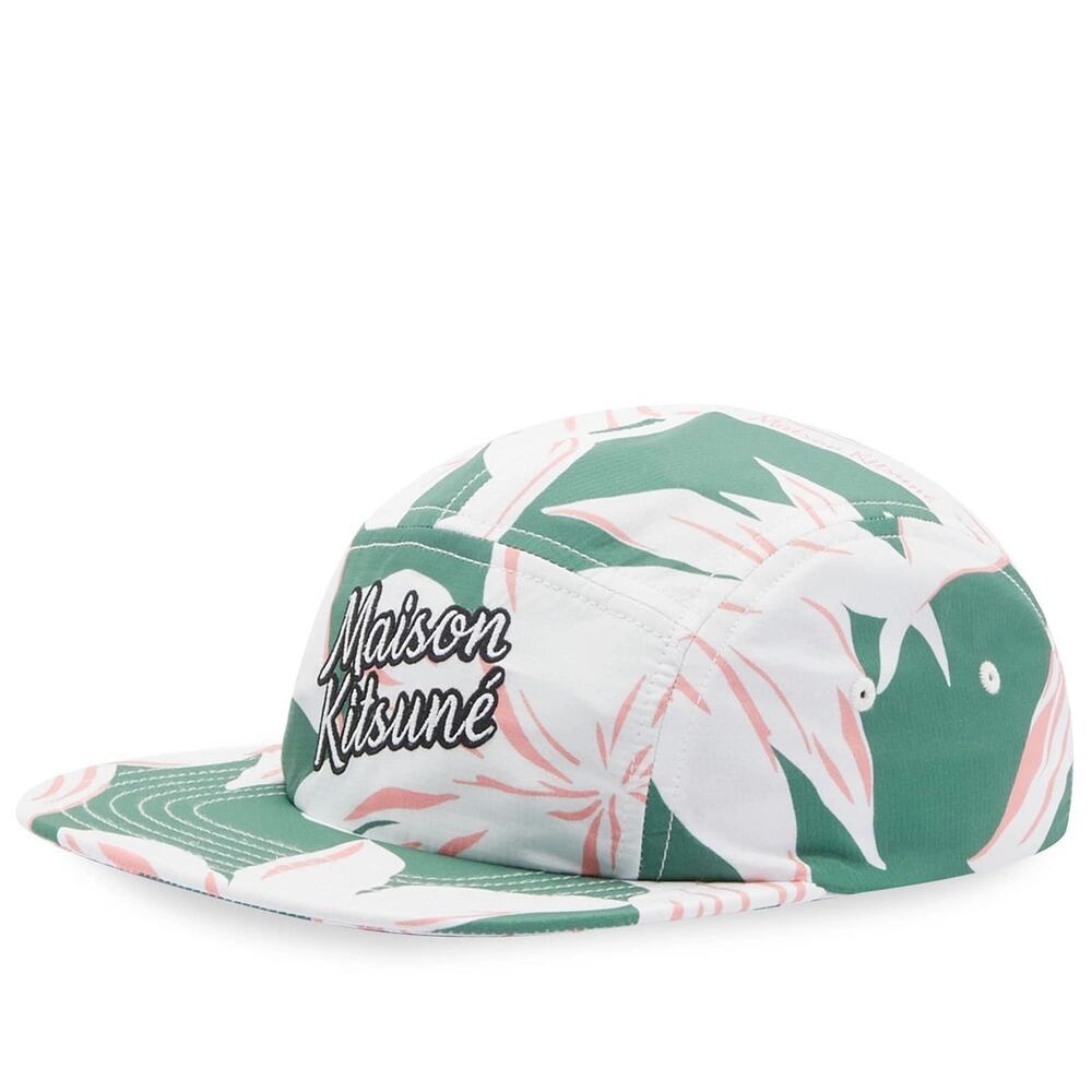 MAISON KITSUNE Green & White Floral Camp Cap